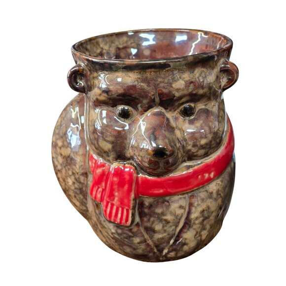 Vintage Brown And Red GC Giftcraft Bear Handwarmer Coffe Mug - Picture 2 of 11